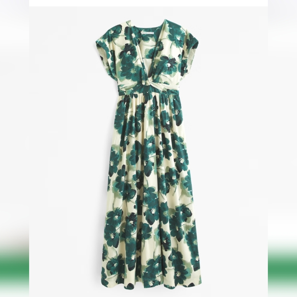 Abercrombie & Fitch Green Floral Midi Dress